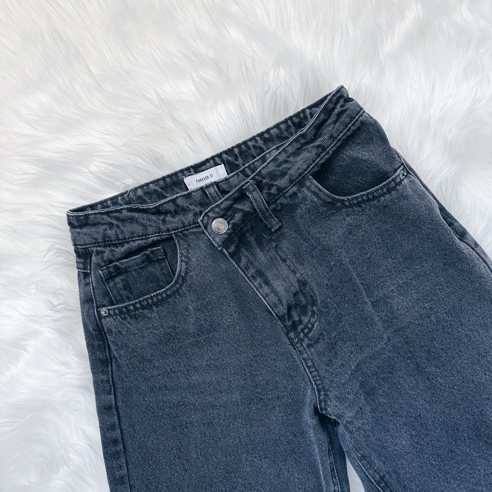 Forever 21 Crossover High Waisted Wide Leg Jeans